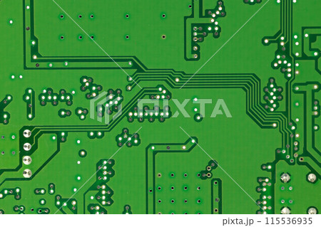 Macro View of PCB Traces and Pads 115536935