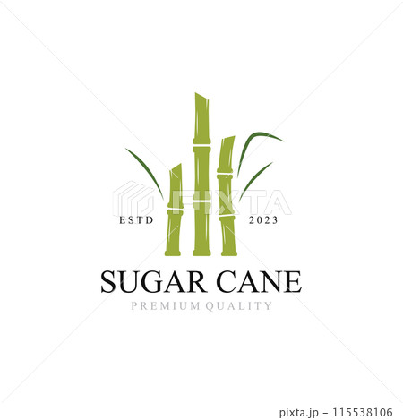Natural Sweet Sugar Cane Plant Logo Template. 115538106