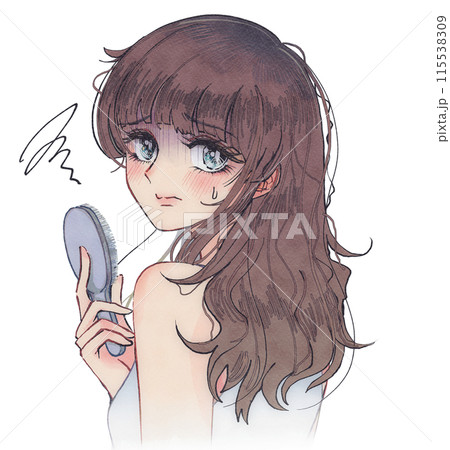 プリン状態!美容室に暫く行けていない女性の漫画イラスト プリン状態!美容室に暫く行けていない女性の漫画イラスト 115538309