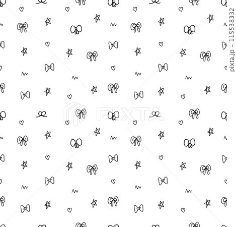 ribbon doodle hand drawn with line seamless pattern background for wrapping and wallpaper 115538332