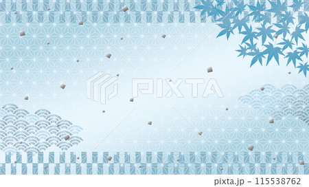 夏の青もみじの涼しい和風背景(フルHD 16:9サイズ) 夏の青もみじの涼しい和風背景(フルHD 16:9サイズ) 115538762