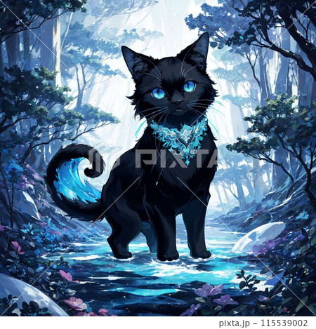 イラスト　原画　貴公子然とした表情　 「気品ある黒猫」 猫の絵205 水彩画 原画 黒猫 - メルカリ