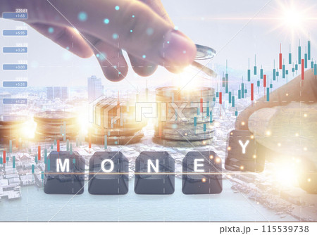 Concept The world's finances are entering an upward trend. Concept The world's finances are entering an upward trend. 115539738