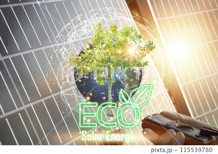 Clean energy concepts such as solar cells are being used more and more. 115539780