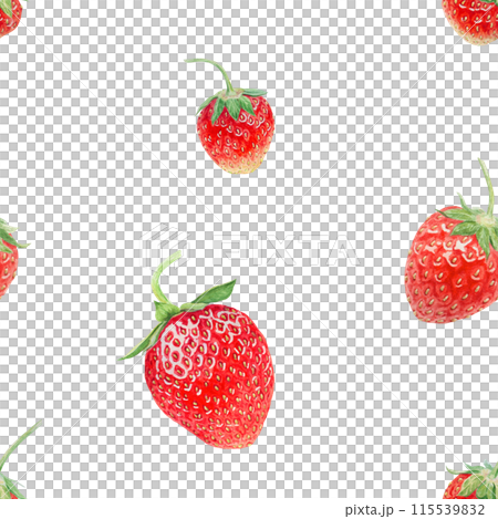 Red strawberry seamless pattern. Hand drawn watercolor ornament. Delicious food art, fresh botanical realistic painting. Summer berry background for menu, packaging, prints, textile Red strawberry seamless pattern. Hand drawn watercolor ornament. Delicious food art, fresh botanical realistic painting. Summer berry background for menu, packaging, prints, textile 115539832