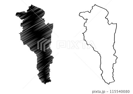 Leuk District (Switzerland, Swiss Confederation, Canton of Valais or Wallis) map vector illustration, scribble sketch Bezirk Leuk map 115540080