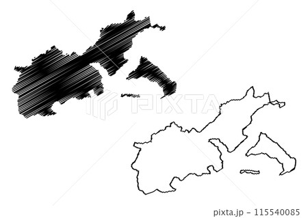 Lucerne District (Switzerland, Swiss Confederation, Canton of Lucerne or Luzern) map vector illustration, scribble sketch Amt Luzern map 115540085