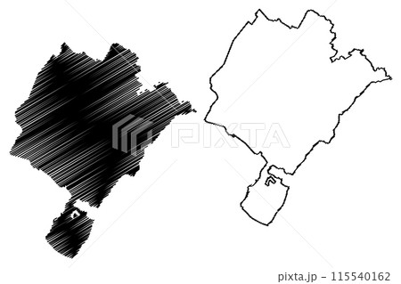 Nyon District (Switzerland, Swiss Confederation, Canton of Vaud, Waadt or Vod) map vector illustration, scribble sketch Bezirk Nyon map 115540162