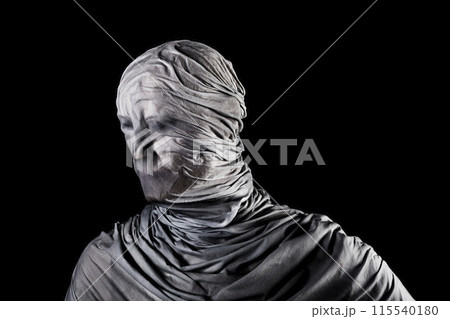 Portrait of a scary ghost isolated on black background with clipping path 115540180