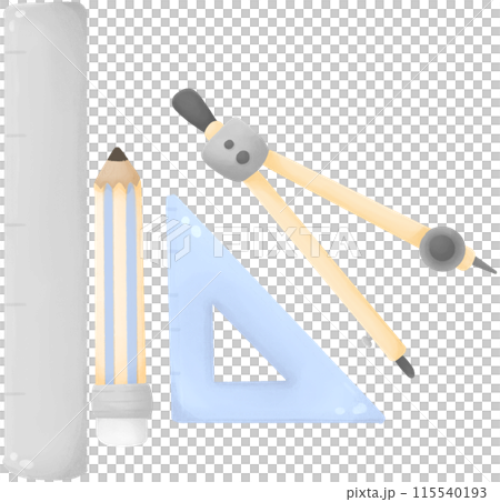 Drafting Tools - Ruler and Pencil  115540193
