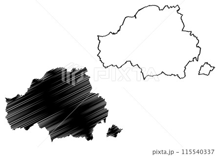 Wasseramt District (Switzerland, Swiss Confederation, Canton of Solothurn or Soleure) map vector illustration, scribble sketch Bezirk Wasseramt map 115540337