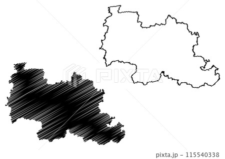 Weinfelden District (Switzerland, Swiss Confederation, Canton of Thurgau or Thurgovia) map vector illustration, scribble sketch Bezirk Weinfelden map 115540338