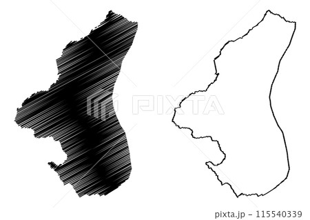 Werdenberg District (Switzerland, Swiss Confederation, Canton of St Gall, St. Gallen or Sankt Gallen) map vector illustration, scribble sketch Wahlkreis Werdenberg map 115540339