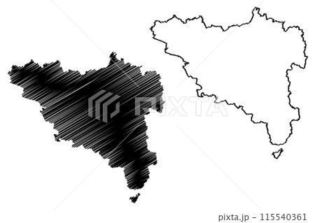 Wil District (Switzerland, Swiss Confederation, Canton of St Gall, St. Gallen or Sankt Gallen) map vector illustration, scribble sketch Wahlkreis Wil map 115540361