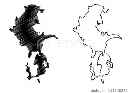 City of Clarence (Commonwealth of Australia, Tasmania, lutruwita) map vector illustration, scribble sketch Clarence City Council map 115540372