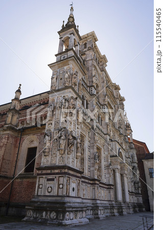 Close up of the Certosa di Pavia monastery on the left face 115540465