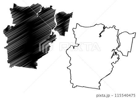 City of Devonport (Commonwealth of Australia, Tasmania, lutruwita) map vector illustration, scribble sketch Devonport City Council map 115540475