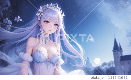 青いドレスを着た美少女 115541651