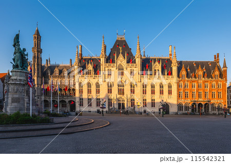 General view of Provinciaal Hof, Provincial Court, on the Markt of Bruges, Belgium General view of Provinciaal Hof, Provincial Court, on the Markt of Bruges, Belgium 115542321