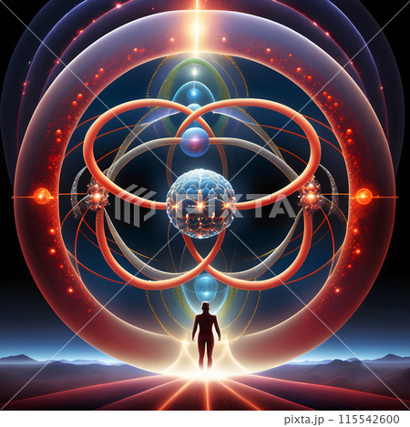 Harmony of Consciousness: Human and Cosmic Symbiosis in Vibrant Digital Art Harmony of Consciousness: Human and Cosmic Symbiosis in Vibrant Digital Art 115542600