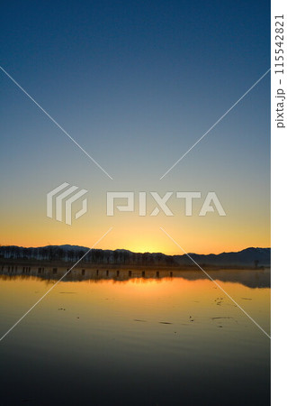 朝の福島潟（新潟県） 115542821