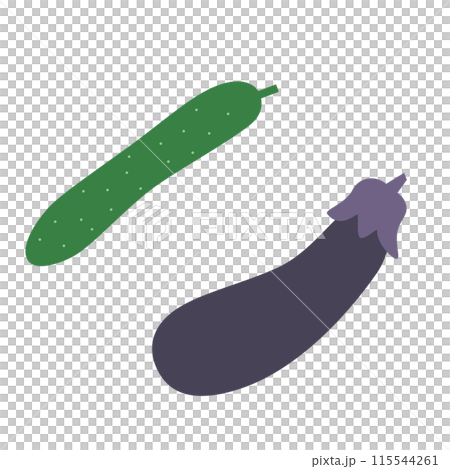 シンプルなキュウリと茄子のイラスト 115544261