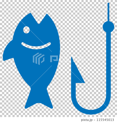 釣りのアイコン 青 115545013