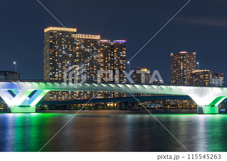 東京夜景 豊洲ぐるり公園からの風景 東京夜景 豊洲ぐるり公園からの風景 115545263