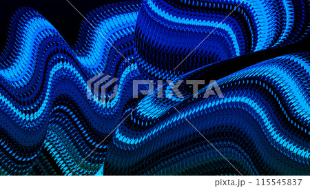Wriggling corrugated tape.An image of a blue and white wriggling wave, reminiscent of a wheel print. 115545837