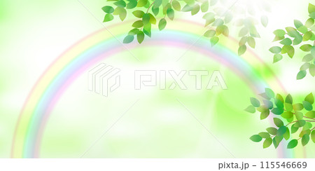 新緑　葉　虹　背景 115546669
