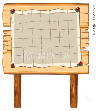 Wooden Notice Board with Paper 115546739