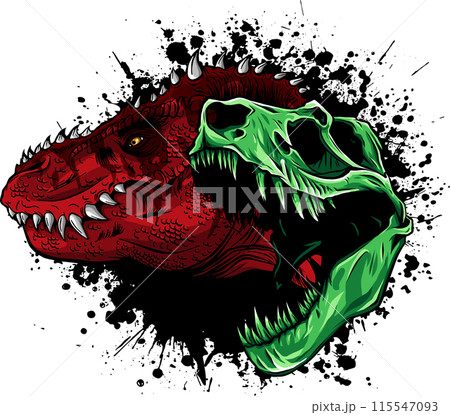 skull of dinosaur tyrannosaurus rex. vector illustration design 115547093