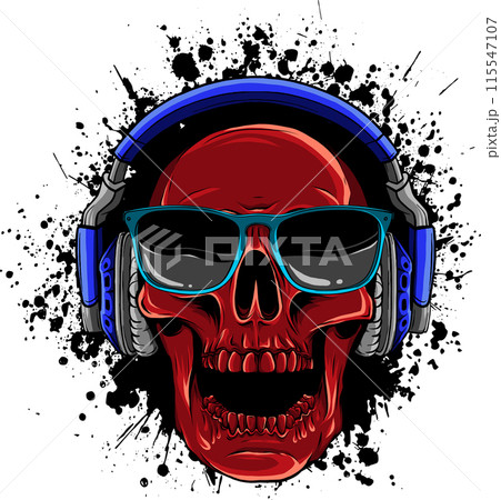 colored draw of human skull vector illustration design 115547107