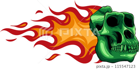 colored draw of monkey skull vector illustration design 115547123