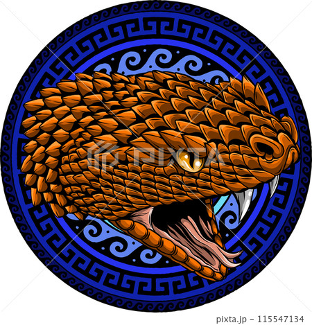 snake head hand drawn vector illustration design 115547134