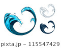 Ocean wave circle, Vector illustration 115547429