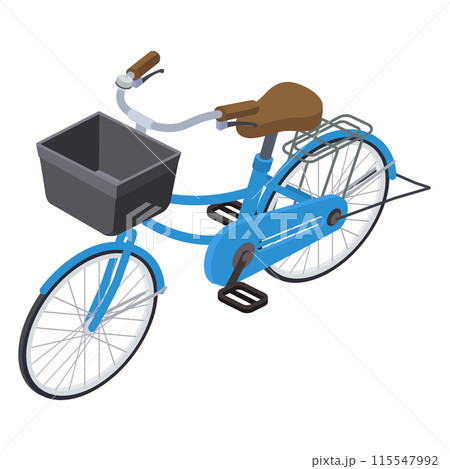 アイソメトリックで描いた青い自転車のイラスト 115547992