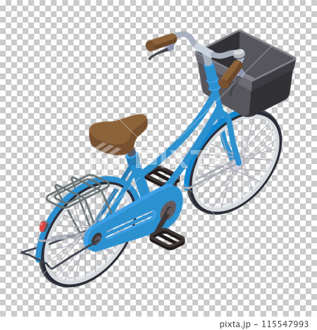 アイソメトリックで描いた青い自転車のイラスト 115547993