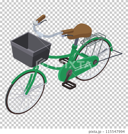 綠色自行車的等距圖 115547994