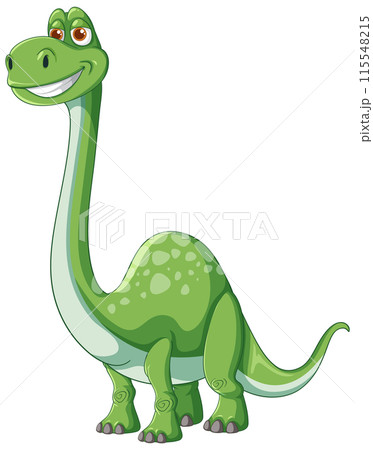 Happy Green Dinosaur Illustration 115548215
