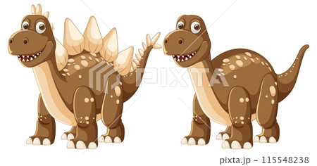 Cute Cartoon Dinosaurs Illustration 115548238