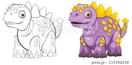 Cute Cartoon Dinosaur Illustration 115548239