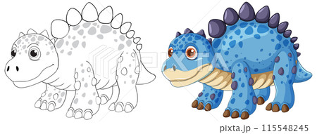 Cute Blue Dinosaur Illustration Cute Blue Dinosaur Illustration 115548245