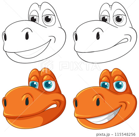 Dinosaur Cartoon Expressions Dinosaur Cartoon Expressions 115548256