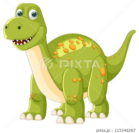 Smiling Green Dinosaur Cartoon 115548267