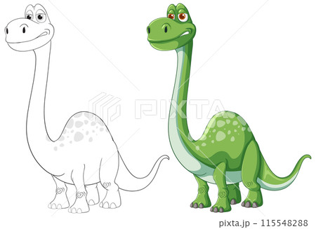 Cute Dinosaur Vector Illustration 115548288