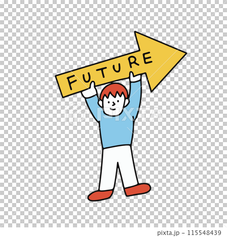 一個人為未來而努力的圖像插圖 115548439