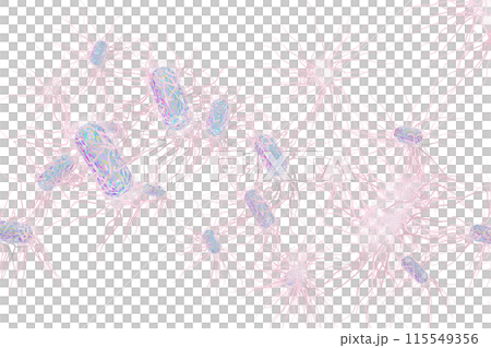 サルモネラ菌などの悪玉菌イラスト(コンピューターグラフィック:透過素材) サルモネラ菌などの悪玉菌イラスト(コンピューターグラフィック:透過素材) 115549356