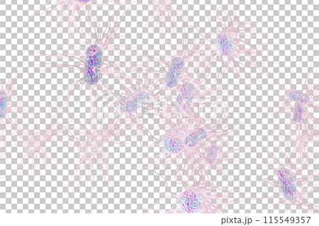 Illustration of bad bacteria such as Salmonella (computer graphic: transparent material) Illustration of bad bacteria such as Salmonella (computer graphic: transparent material) 115549357