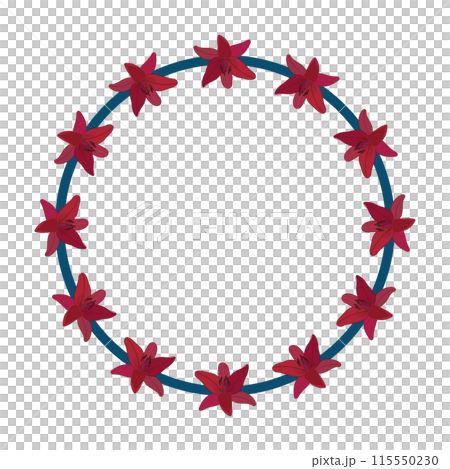ユリの花のイラストリース 115550230